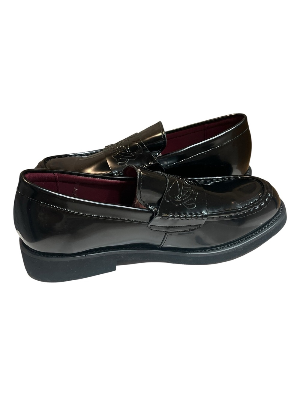 NWOT Men’s Faux Patent Leather Black Loafers - Size 43/9.5US